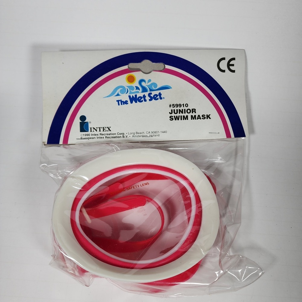 Vintage Swim‎ Mask Intex Aqua Vision The Wet Set New NOS PINK SCUBA GOGGLES 1990